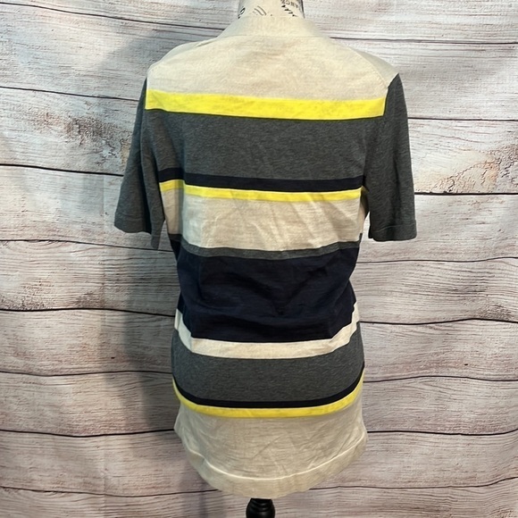 Theory Gwyneth Cardigan New Sovereign Short Sleeves Wool Striped Size Large - Picture 3 of 10